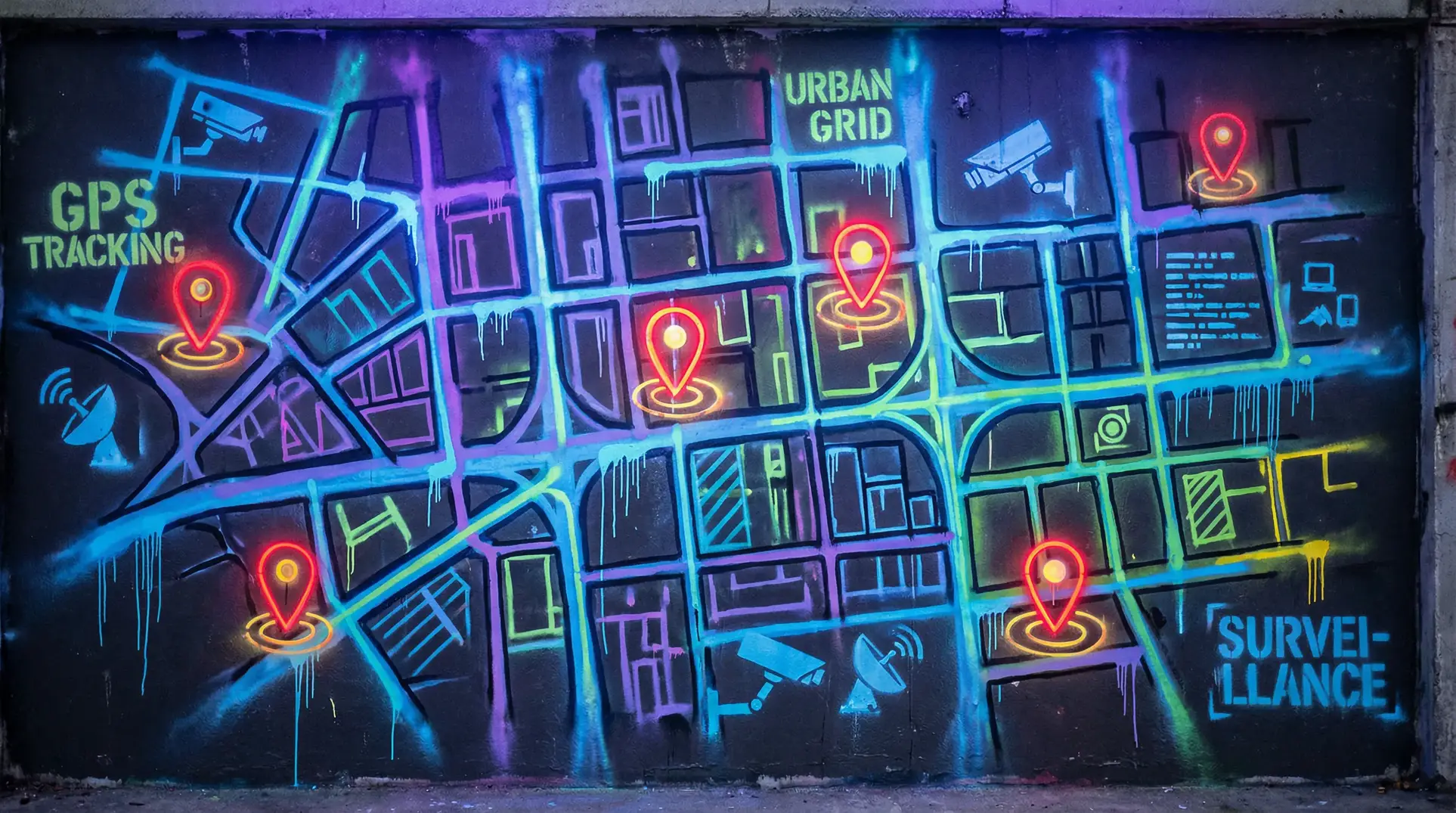 检测不到u盾 狗仔追踪地图 - 城市涂鸦风格